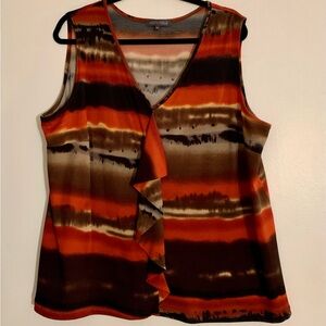 109 LAURA PLUS Ruffled Sleeveless Top